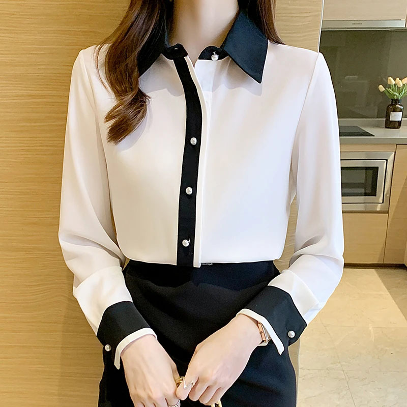 Men'S Formal Wear Rental - White Chiffon Shirt for Women Korean