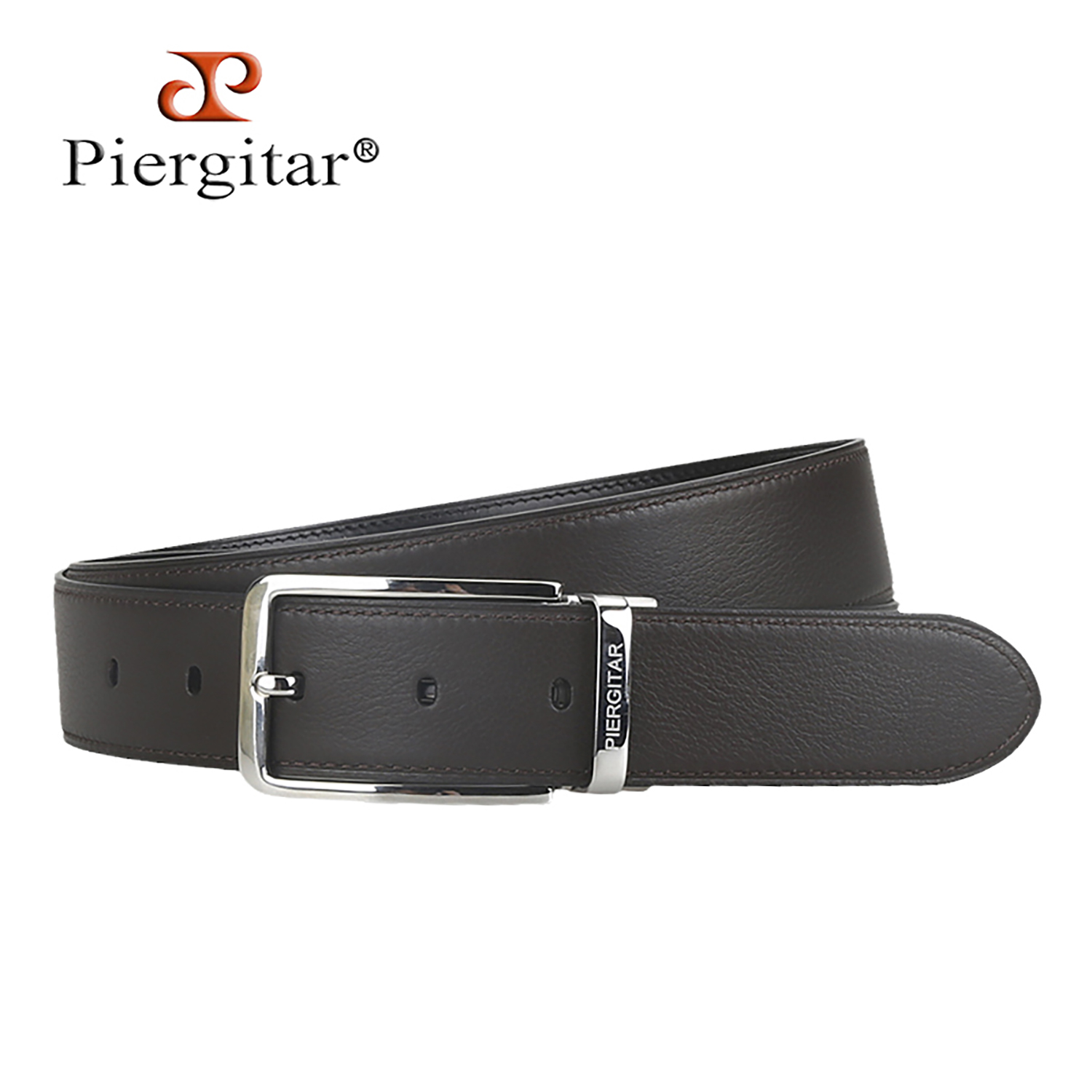 Men Formal Wear Brown - Piergitar Dark Brown Lychee Pattern Genuine