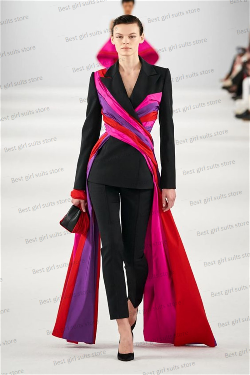 Men'S Formal Wear For Wedding Guest - Catwalk Women Suit Set Blazer+Pants 2