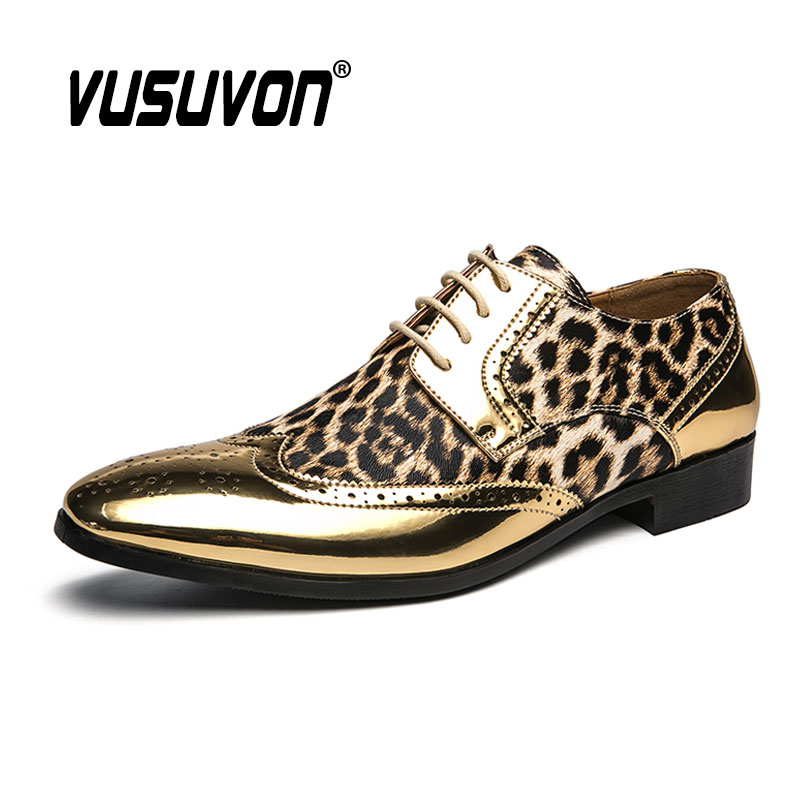Men'S Formal Attire - Luxury Leopard Print Formal Men Derby