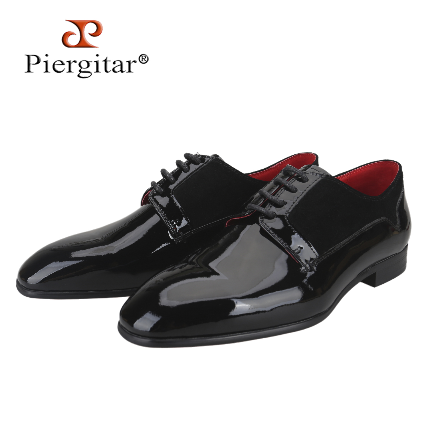 Men'S Formal Party Wear Shoes - Piergitar Italian Luxury Brand Black Patent