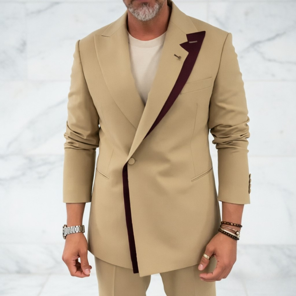 Slim Fit Men Wedding Suits Ele - Men Formal Wear Red review and price