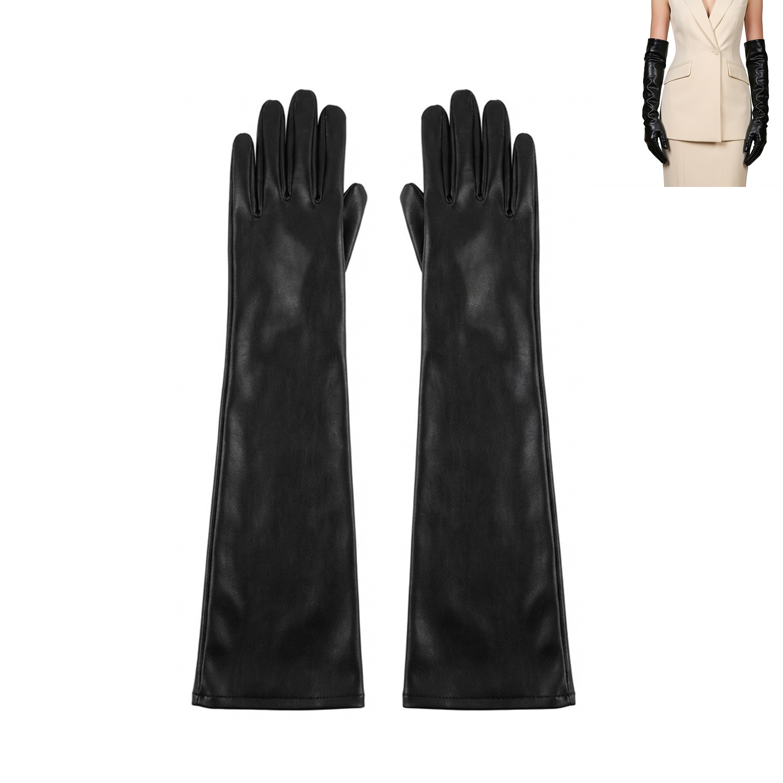 Evening Party Long Gloves Fing - Formal Glove Leather review and price