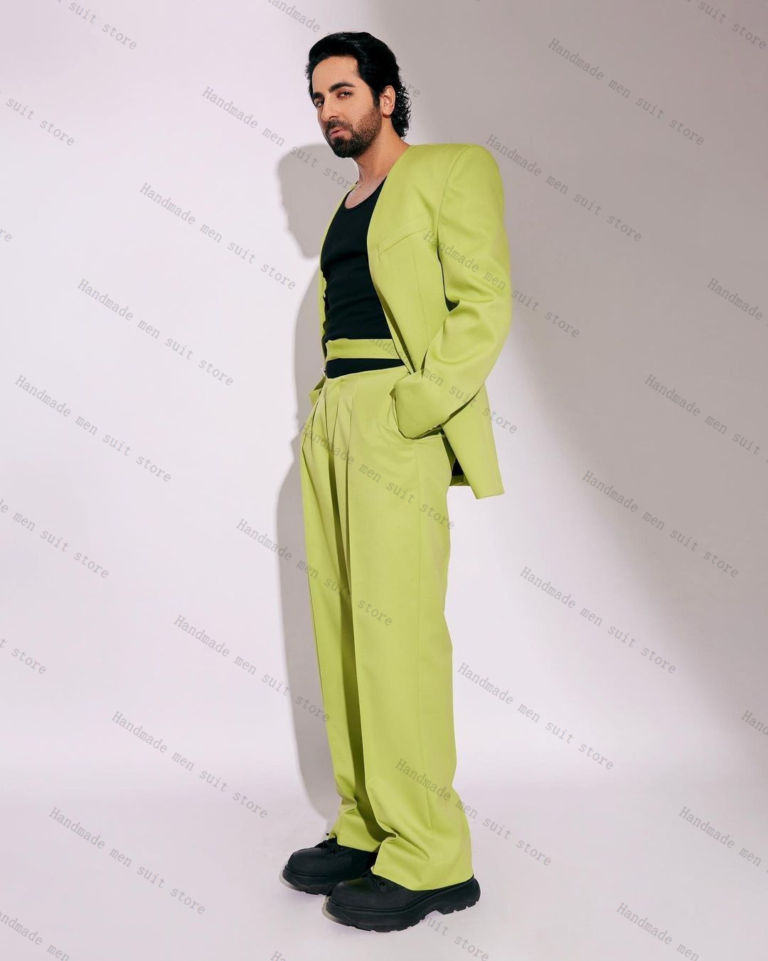 Fashion Green Men Suit Set 2 P - Men'S Formal Wear For Wedding Guest review and price