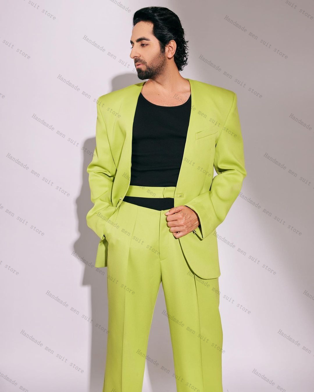 Fashion Green Men Suit Set 2 P - Men'S Formal Wear For Wedding Guest review and price