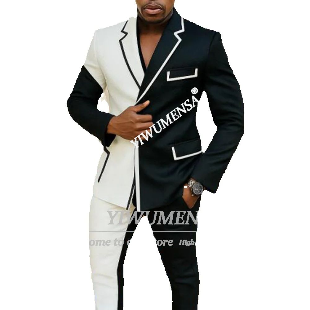 Male Fashion Spliced Suits Dou - Men'S Formal Attire review and price