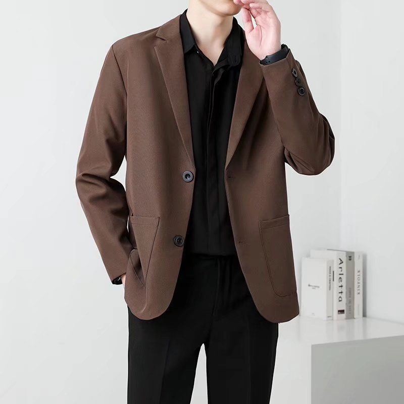 Spring Brown Black Blazer Men  - Men Formal Wear Brown review and price