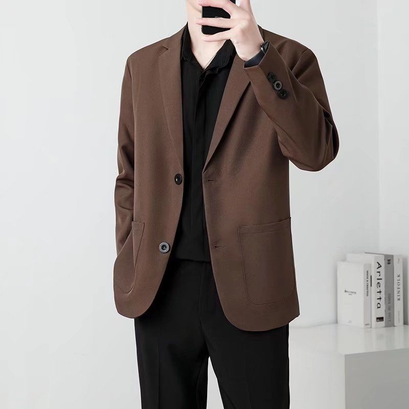 Spring Brown Black Blazer Men  - Men Formal Wear Brown review and price