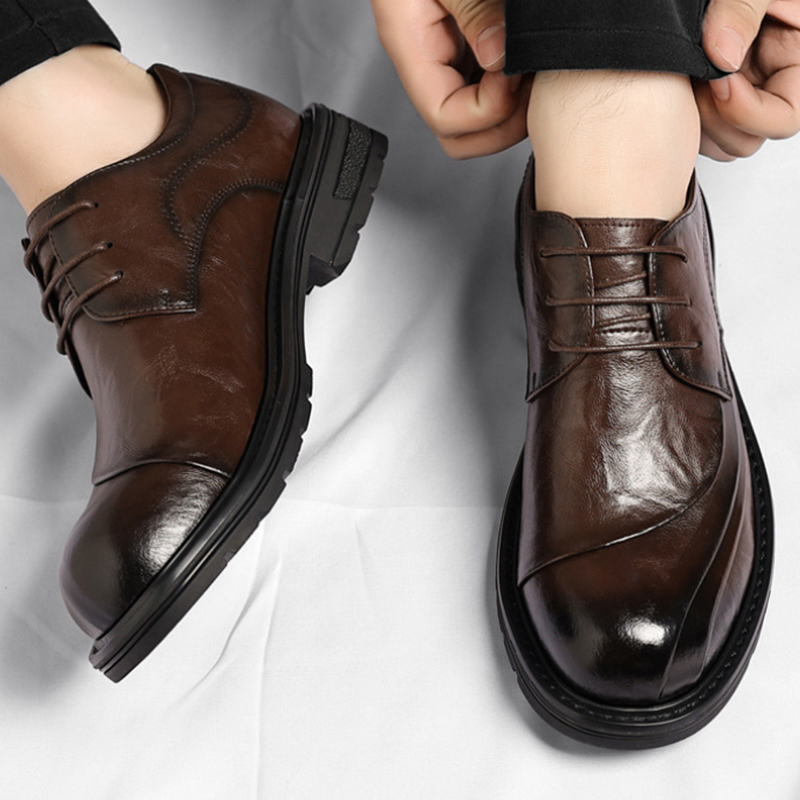 Brown Burnished Genuine Leathe - Men'S Formal Party Wear Shoes review and price