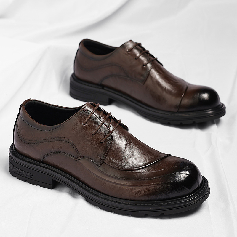 Brown Burnished Genuine Leathe - Men'S Formal Party Wear Shoes review and price