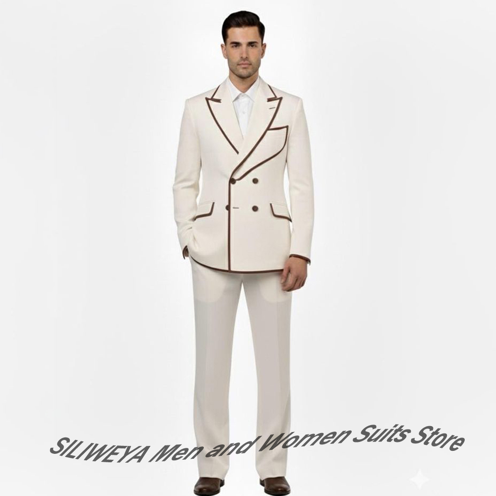 Stylish Men's Double-Breasted  - Men Formal Wear Brown review and price