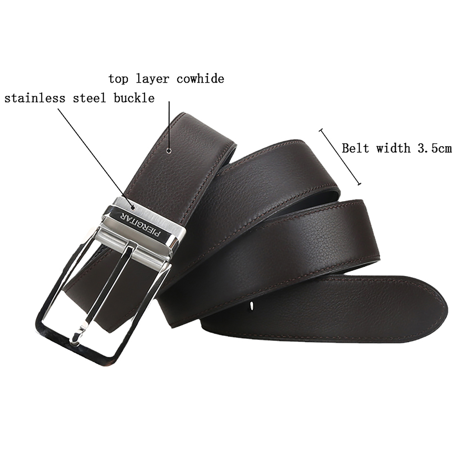 Piergitar Dark Brown Lychee Pa - Men Formal Wear Brown review and price