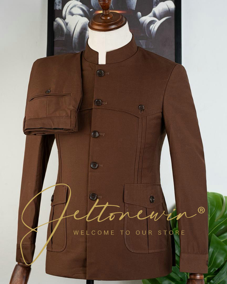 Men's Brown Two Piece Suit wit - Men Formal Wear Brown review and price