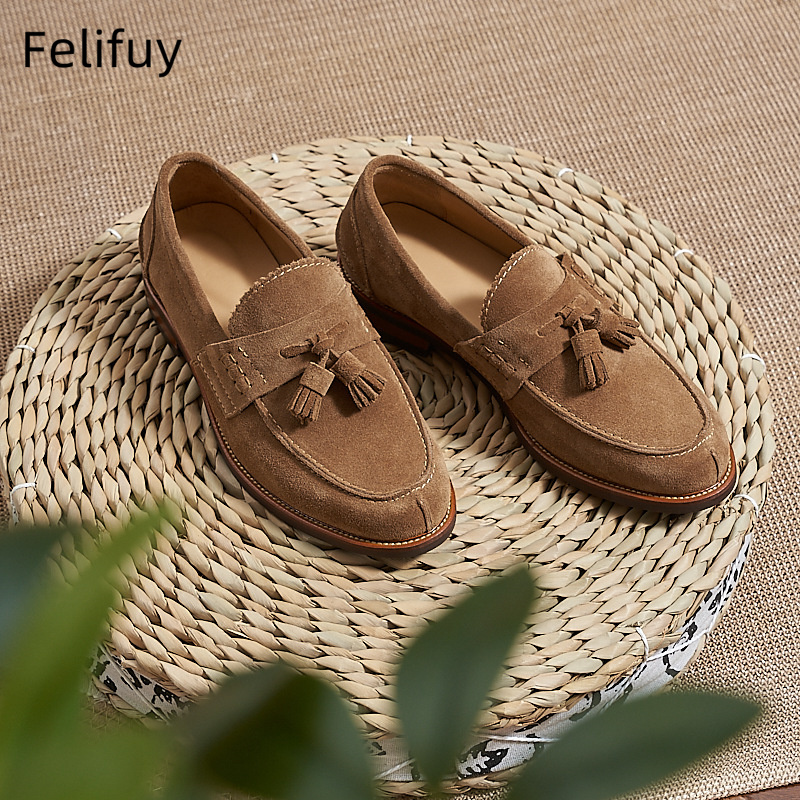 New Brown Men Flat Loafers Cow - Men Formal Wear Brown review and price