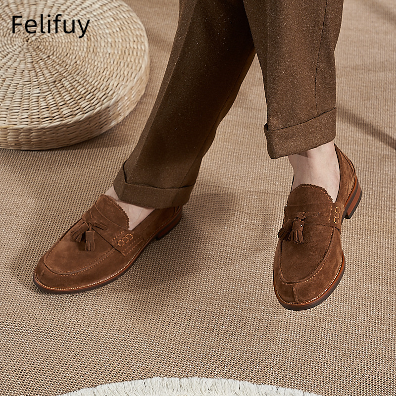 New Brown Men Flat Loafers Cow - Men Formal Wear Brown review and price