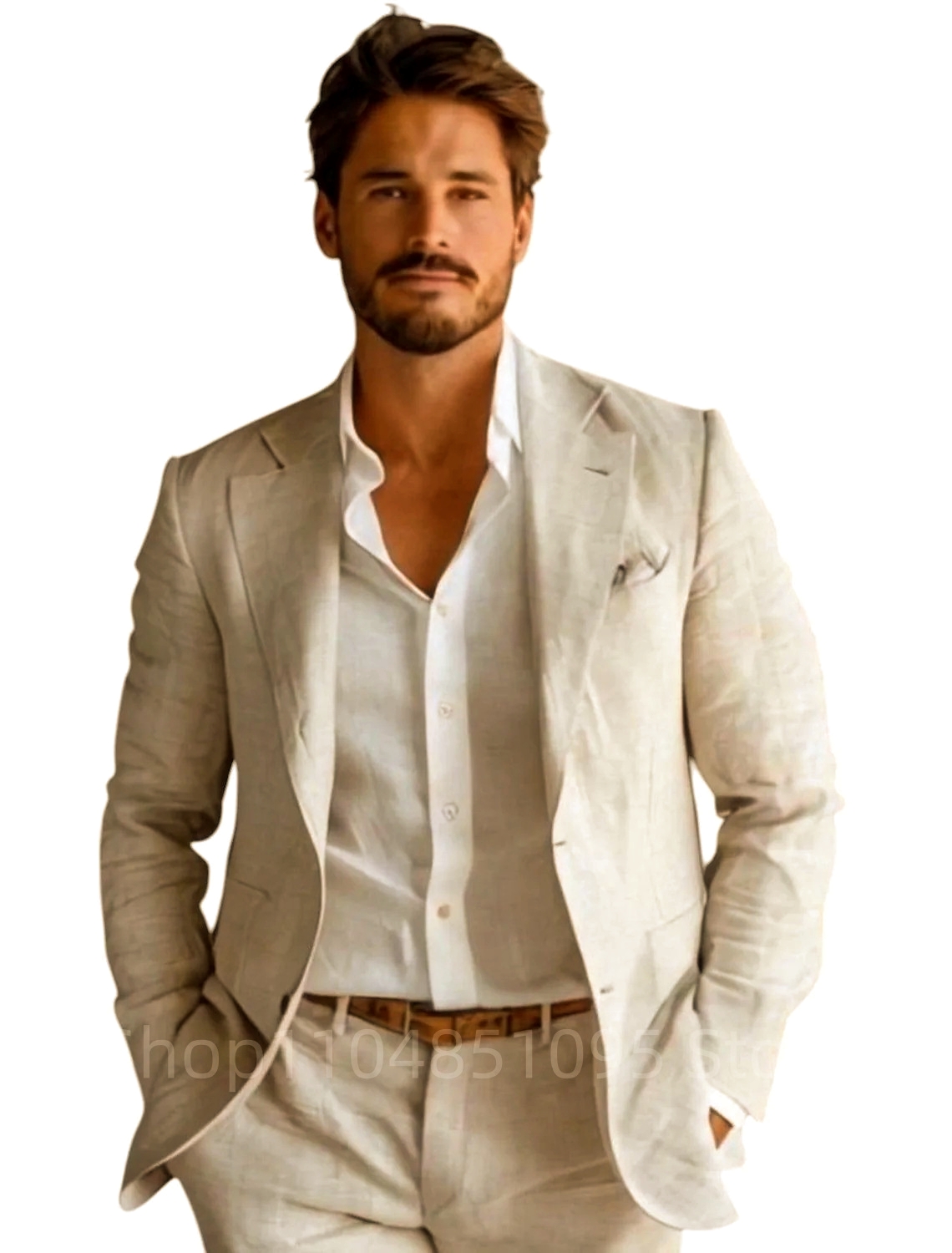Blue Slim Fit Men's Linen Blaz - Men Formal Wear Design review and price