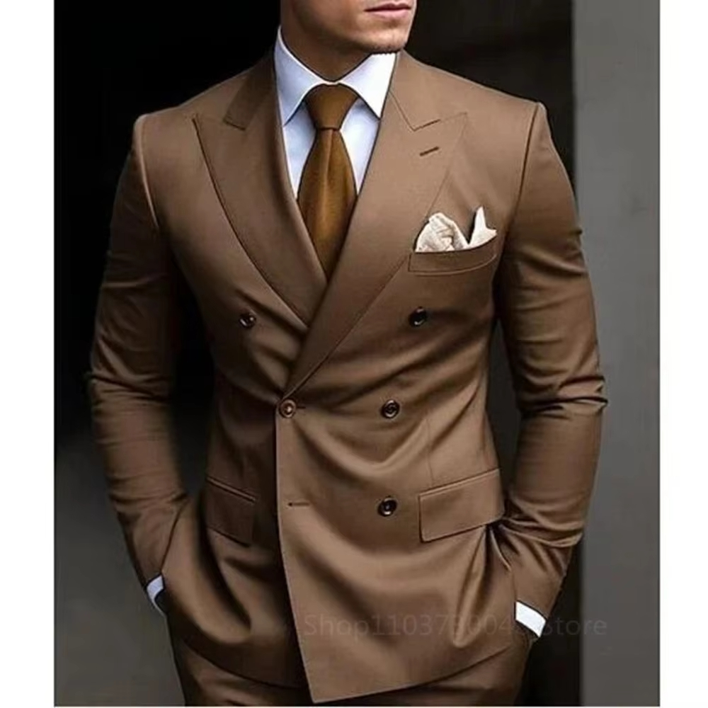 Two-Piece Brown Smoking for Da - Men Formal Wear Brown review and price