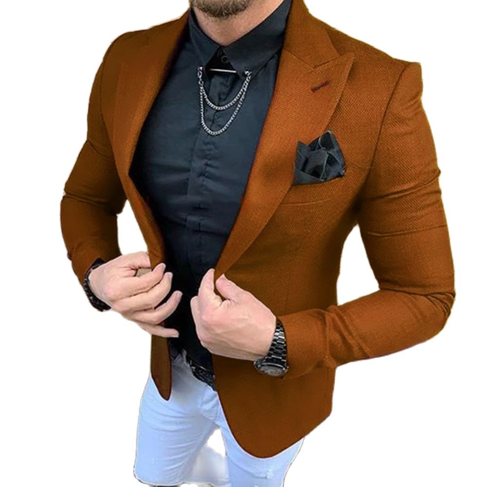 Men's Suits 2pcs Clothing Tail - Men Formal Wear Brown review and price