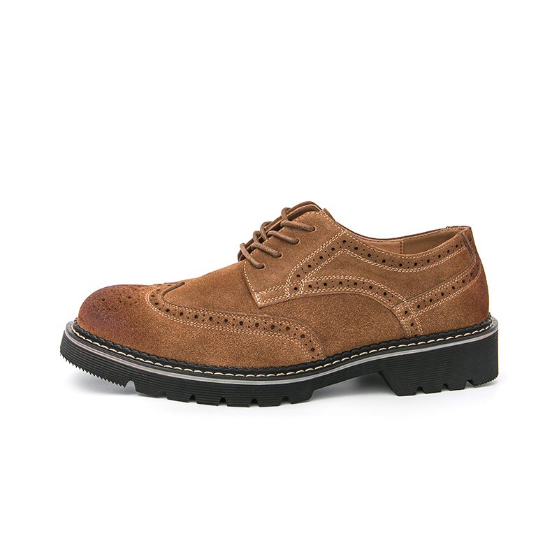 Men's Brown Suede Brogue Oxfor - Men Formal Wear Brown review and price