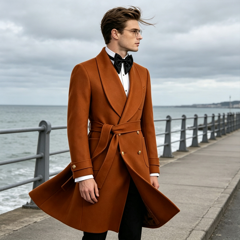 Luxury Men Wool Blend Overcoat - Men Formal Wear Design review and price
