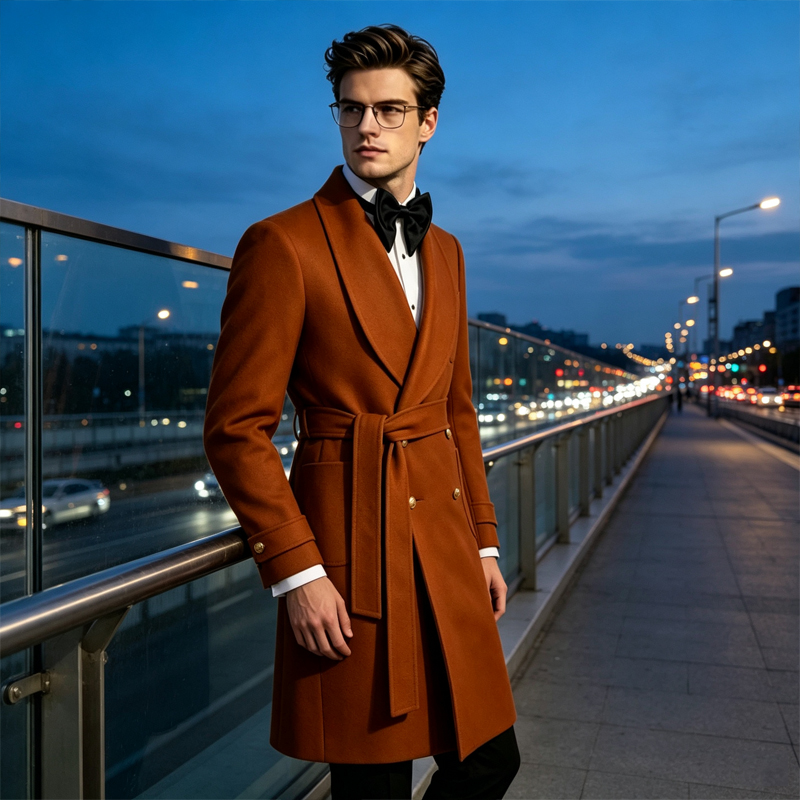 Luxury Men Wool Blend Overcoat - Men Formal Wear Design review and price